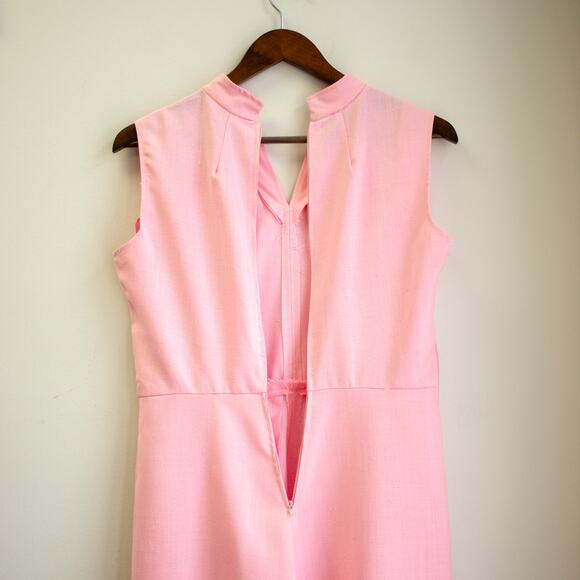 Vintage 80s  Pink Sleeveless Dress Size Medium - Picture 5 of 8